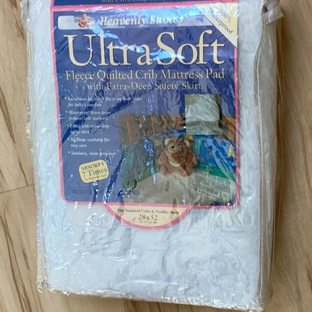 Heavenly Babies Ultra Soft Fleece Quilted Crib Mattress Pad Extra Deep Skirt NWT